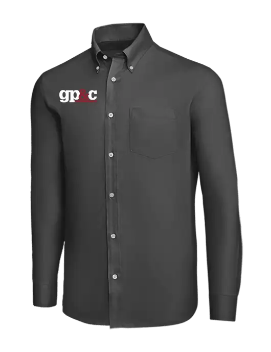 Brooks Brothers Dark Grey Wrinkle-Free Stretch Nailhead Shirt w/GP&C Logo