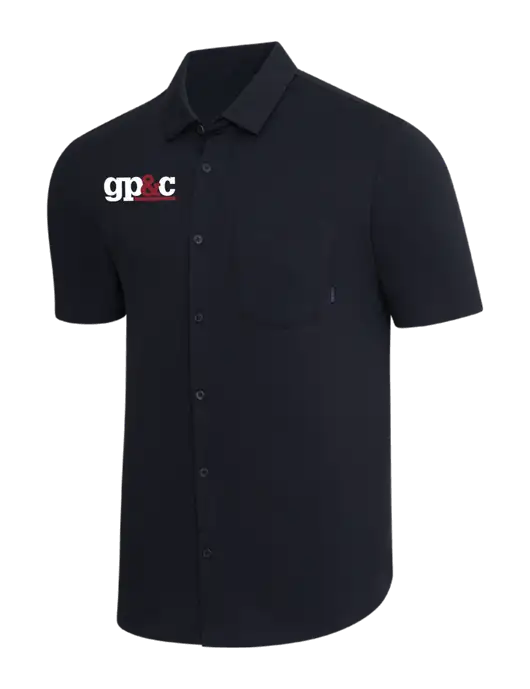 OGIO Black Extend Short Sleeve Button Up Shirt w/GP&C Logo