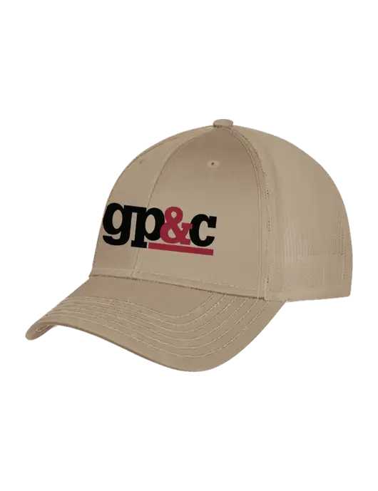 Khaki Mesh Trucker Cap Snap Back w/GP&C Logo