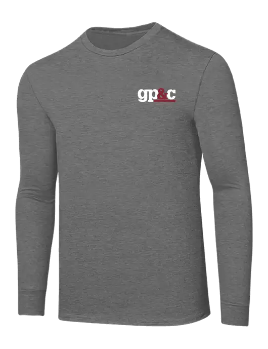 Core Blend Medium Grey Heather Long Sleeve Tee w/GP&C Logo