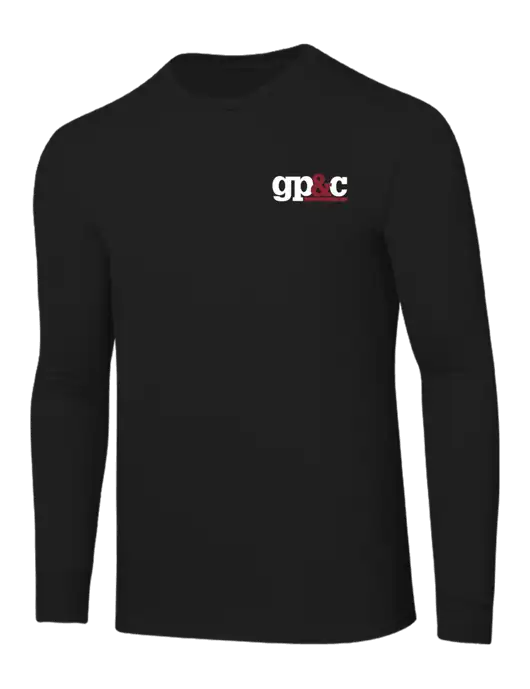 Core Blend Black Long Sleeve Tee w/GP&C Logo