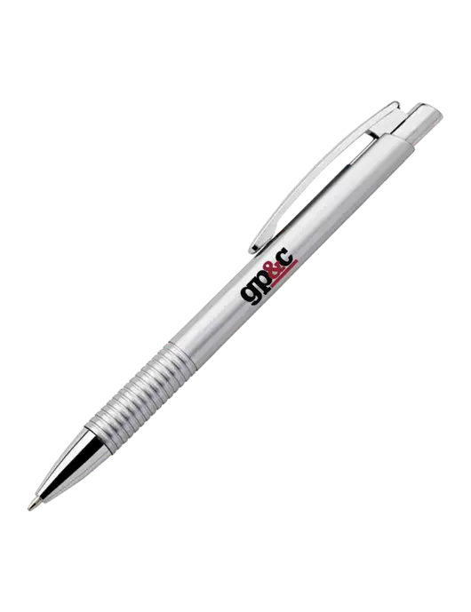 Malay Silver Ballpoint Pen - Blue Ink w/GP&C Logo