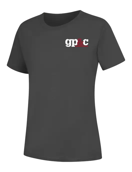 Womens Charcoal Core Blend Tee w/GP&C Logo