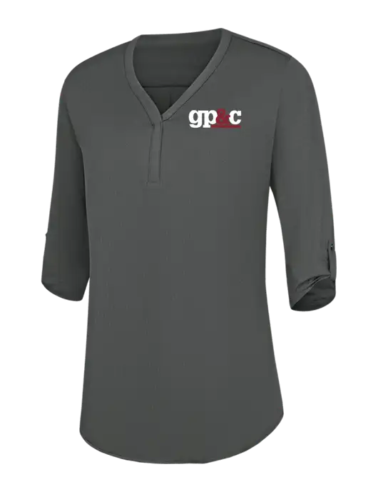 Womens Dark Grey City Stretch 3/4-Sleeve Tunic w/GP&C Logo