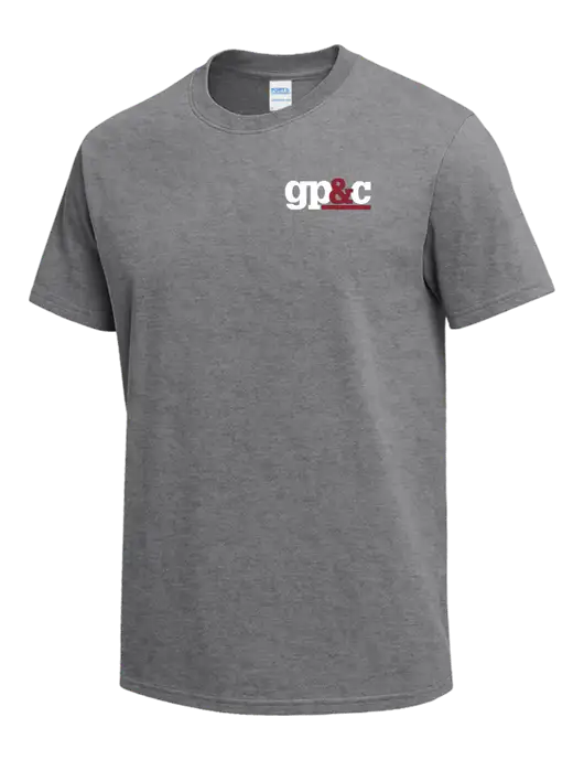 Medium Grey Heather Heavyweight 6.1 oz T-Shirt w/GP&C Logo