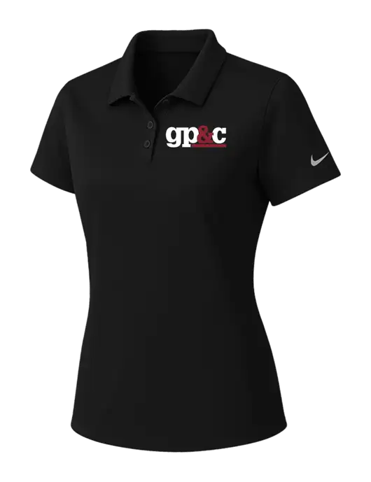 Nike Womens Black Dry Essential Solid Polo w/GP&C Logo