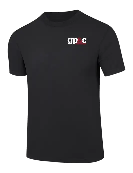 Comfort Colors 6.1 oz Black Heavyweight Ring Spun T-Shirt w/GP&C Logo