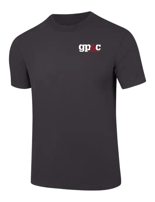Comfort Colors 6.1 oz Dark Grey Heavyweight Ring Spun T-Shirt w/GP&C Logo
