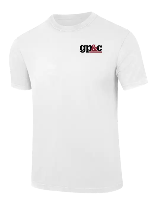 Comfort Colors 6.1 oz White Heavyweight Ring Spun T-Shirt w/GP&C Logo