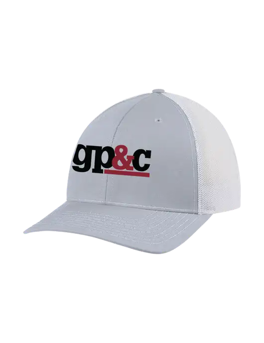 Richardson Adjustable Snapback Original 112 Trucker Cap Light Heather Grey w/White Mesh w/GP&C Logo