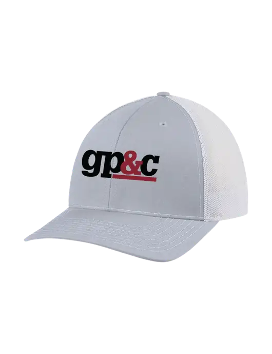 Richardson Adjustable Snapback Original 112 Trucker Cap Light Heather Grey w/White Mesh w/GP&C Logo