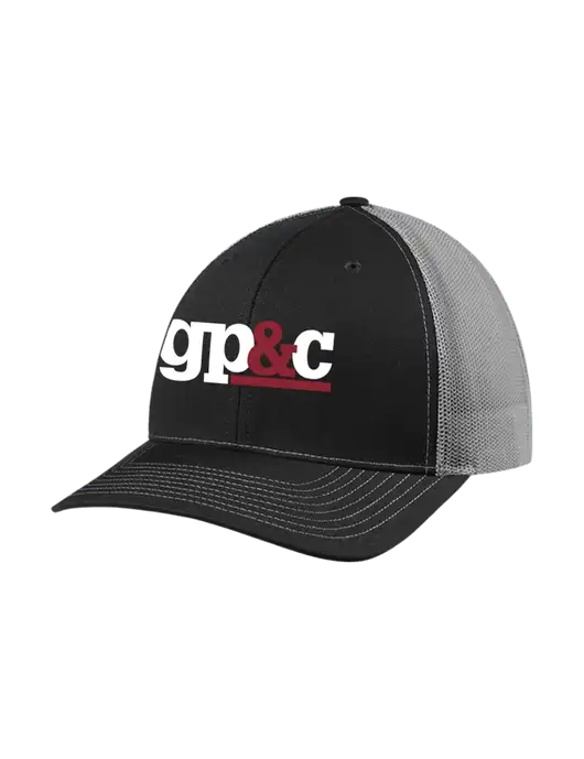 Richardson Adjustable Snapback Original 112 Trucker Cap Black w/Charcoal Mesh w/GP&C Logo