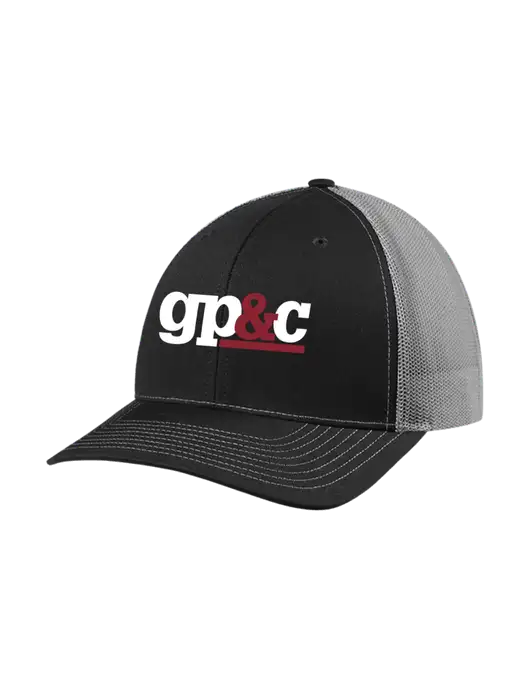 Richardson Adjustable Snapback Original 112 Trucker Cap Black w/Charcoal Mesh w/GP&C Logo