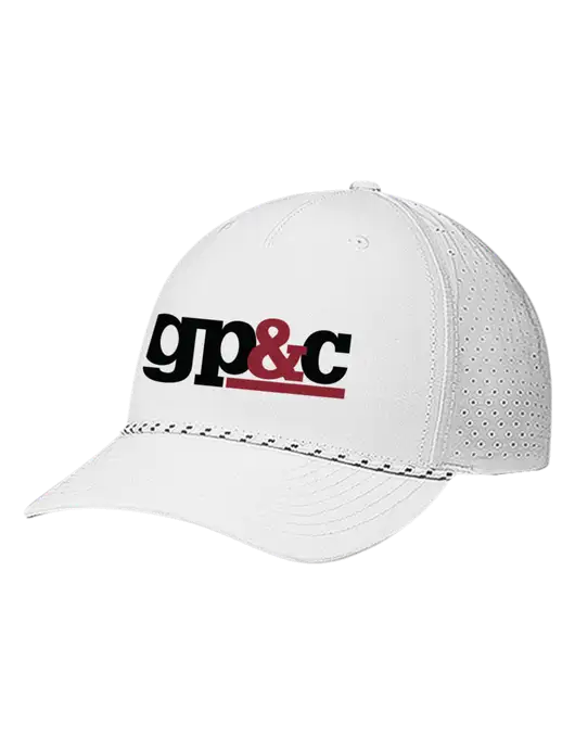Richardson Laser Perf Performance White/White-Black Rope Cap w/GP&C Logo