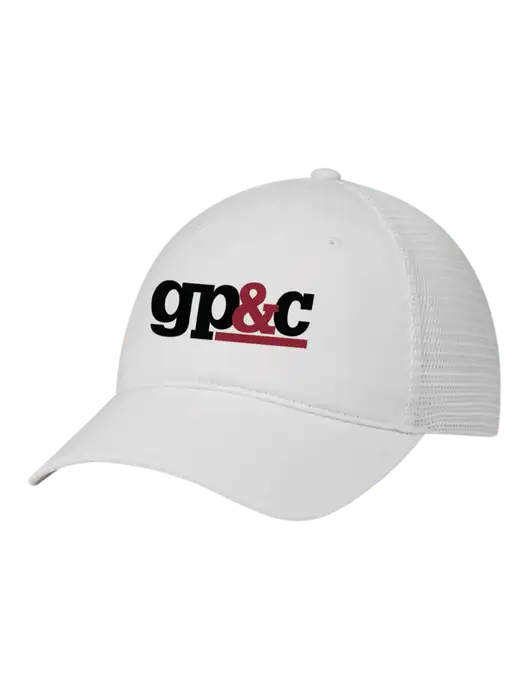 Richardson 111 Garment Washed Trucker Cap White w/White Mesh w/GP&C Logo