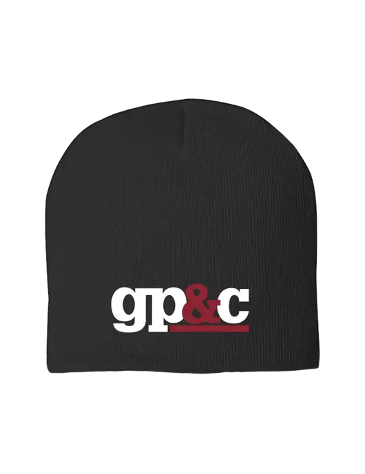 Solid Black Element Knit Beanie w/GP&C Logo