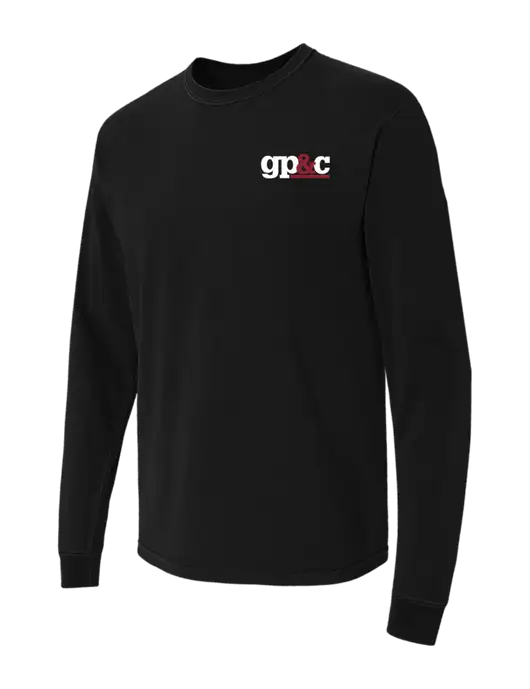 Comfort Colors Garment-Dyed Black Heavyweight Long Sleeve T-Shirt w/GP&C Logo