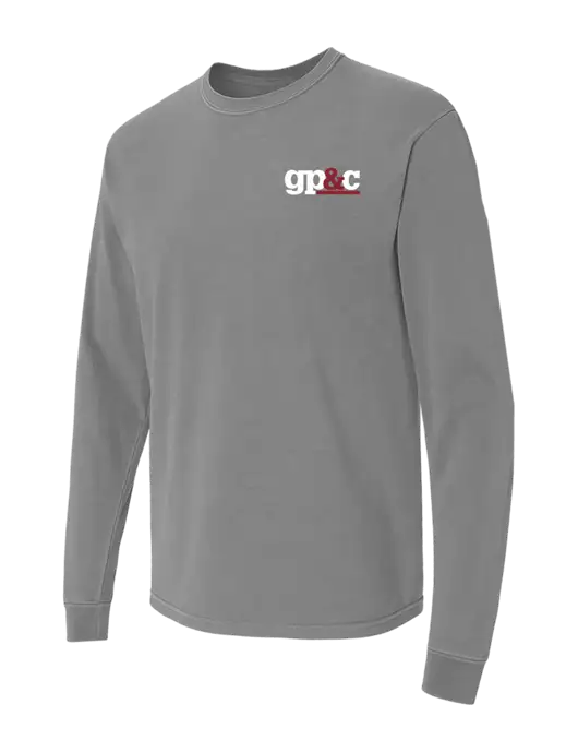 Comfort Colors Garment-Dyed Medium Grey Heavyweight Long Sleeve T-Shirt w/GP&C Logo