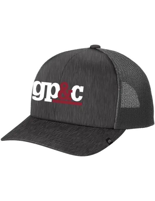 TravisMathew Very Dark Grey Heather Cruz Trucker Cap w/GP&C Logo