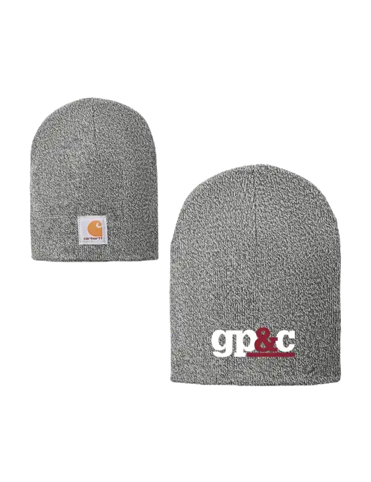 Carhartt Medium Grey Heather Acrylic Knit Hat w/GP&C Logo