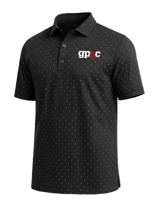 Callaway Micro Chev Black Print Polo w/GP&C Logo