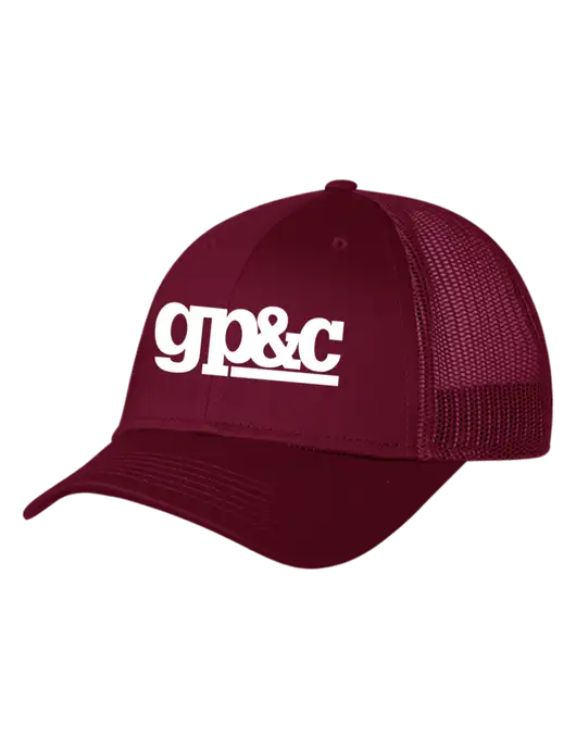 Maroon Mesh Trucker Cap Snap Back w/GP&C Logo