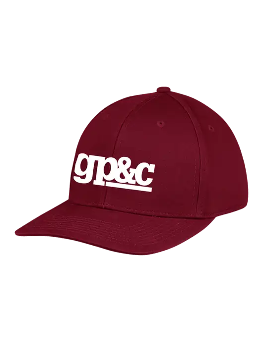 Premium Modern Structured Twill Maroon Snapback Cap w/GP&C Logo