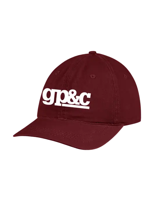 Garment Washed Unstructured Twill Maroon Cap w/GP&C Logo