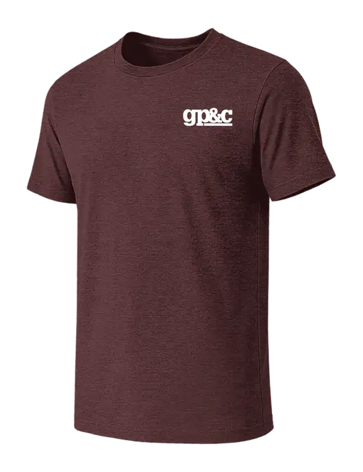 BELLA+CANVAS Heather Maroon CVC Short Sleeve Tee w/GP&C Logo