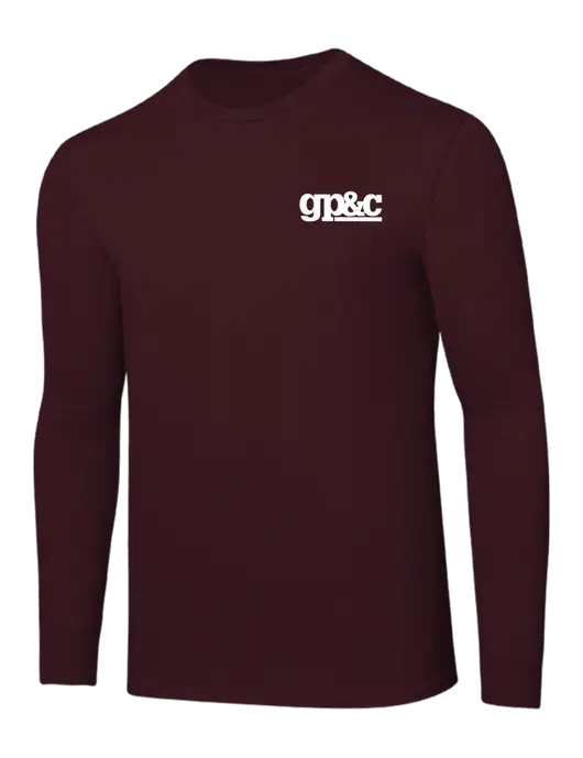 Core Blend Maroon Long Sleeve Tee w/GP&C Logo