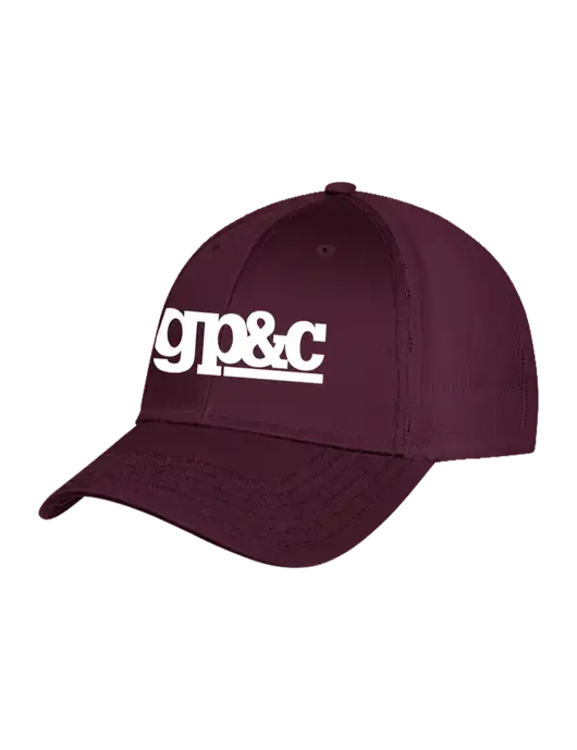 Maroon Mesh with Maroon Stitching on Bill Trucker Cap Snap Back w/GP&C Logo