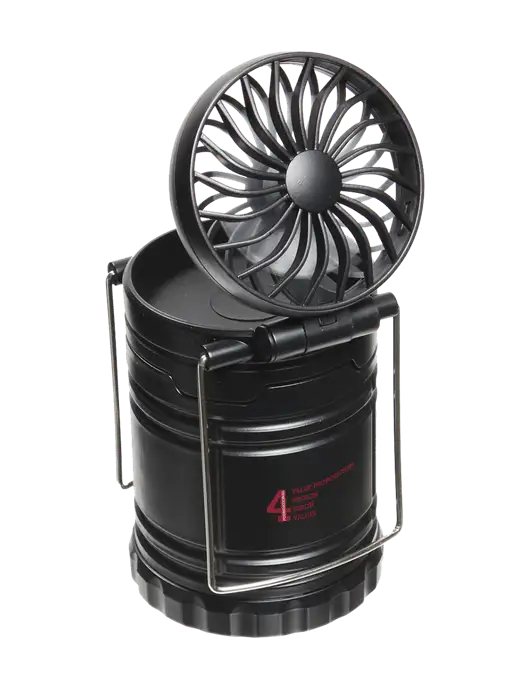 Black Retro Lantern with Fan w/Foundational 4 Logo