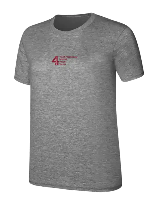 Womens Ring Spun Light Grey Heather 4.5 oz T-Shirt w/Foundational 4 Logo