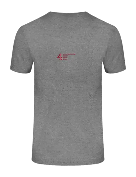Ring Spun Light Heather Grey 4.5 oz T-Shirt w/Foundational 4 Logo